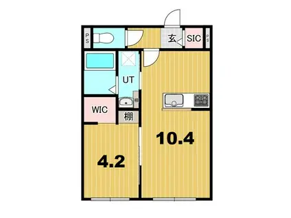 ヴィアルCITY恵庭(1LDK/4階)の間取り写真