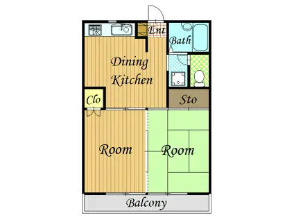 ウイング諏訪坂I(2DK/1階)の間取り写真