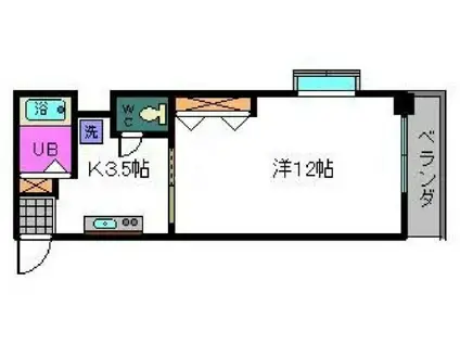 フラワーキャッスル前島(1K/3階)の間取り写真