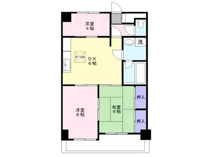 エクセリア中山(3DK/2階)の間取り写真