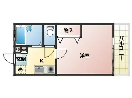 サロットアミーチ(1K/1階)の間取り写真