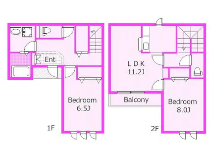 コルティーレ羽沢(2LDK/1階)の間取り写真