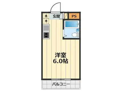 パークヴィラ千人町(ワンルーム/2階)の間取り写真