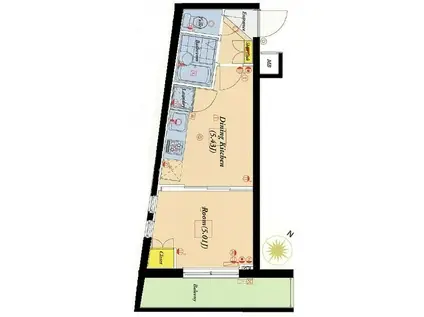 パレ・ホームズ永福町II(1DK/5階)の間取り写真