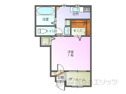 アーバンサンフィールド(1K/1階)の間取り写真