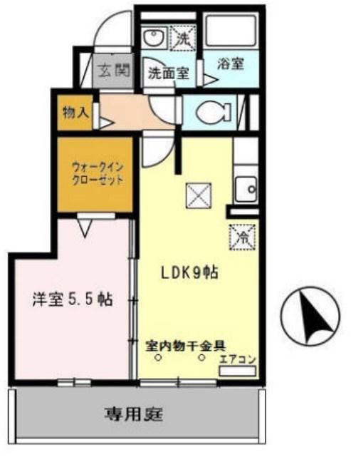 モダンコート東阿保(1LDK/1階)の間取り写真