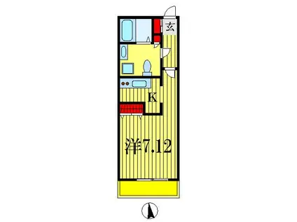 LIVLI・パルクルール(1K/1階)の間取り写真