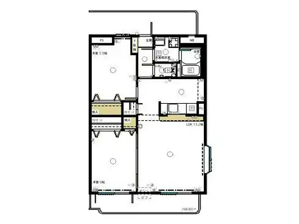エスパシオ(2LDK/1階)の間取り写真