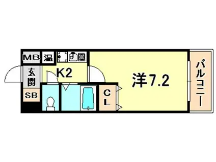 エスリード三宮(1K/4階)の間取り写真