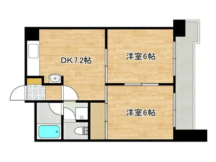 パークサイド惟神(2DK/3階)の間取り写真