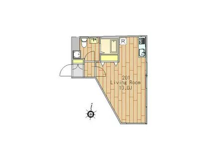 YACHA-677(ワンルーム/2階)の間取り写真