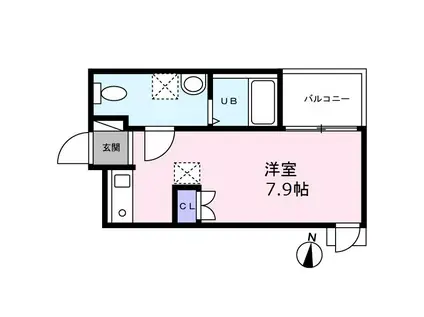 ベイルーム長後(ワンルーム/1階)の間取り写真