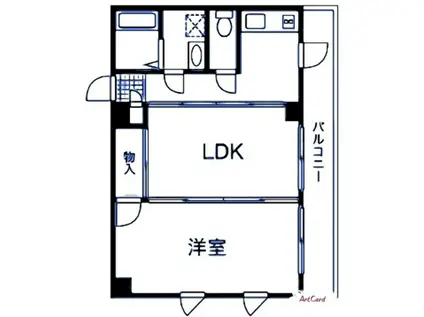 8クリエイトビル(1LDK/2階)の間取り写真