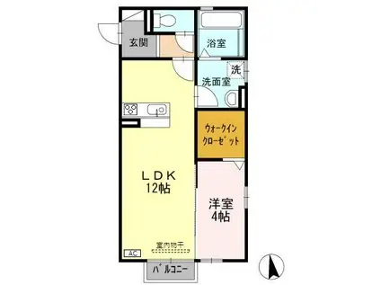 リシェス・オカザキIV(1LDK/2階)の間取り写真