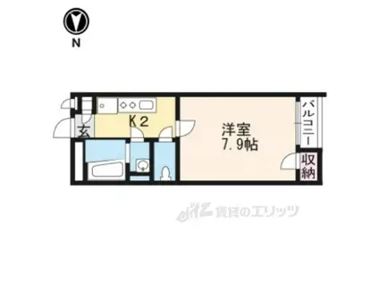 クレイノセディ今里(1K/2階)の間取り写真