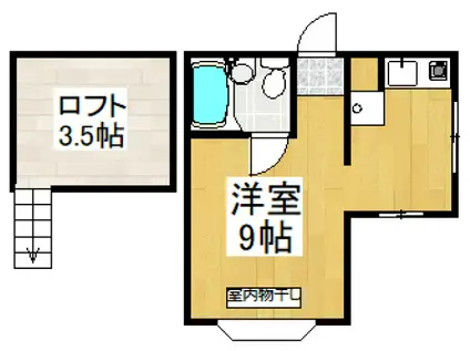 エジャンスアキツ(ワンルーム/1階)の間取り写真