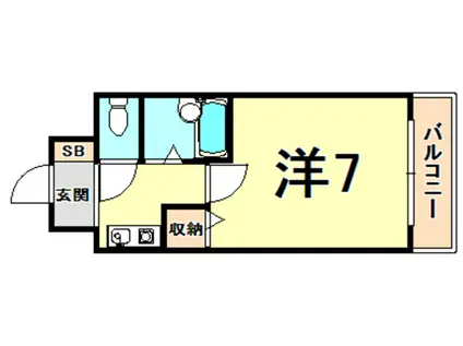 ヴィラカイチ(1K/4階)の間取り写真