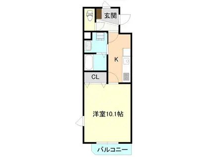 ハイパー桜(1K/4階)の間取り写真