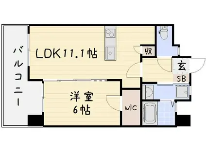 フェルト127(1LDK/9階)の間取り写真