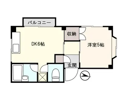 アシストオーシャン真鶴(1DK/2階)の間取り写真