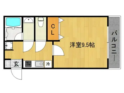 スタジオ エフ(1K/2階)の間取り写真