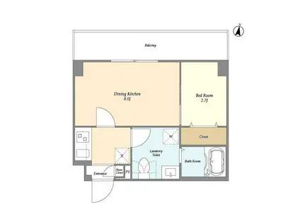 アルファコート青砥4(1DK/2階)の間取り写真