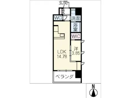 セレスト上社(1LDK/5階)の間取り写真
