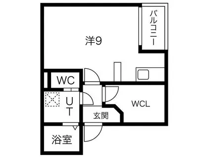 ILUSION中村公園(ワンルーム/2階)の間取り写真