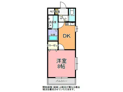 ジョイフルハイツV(1DK/3階)の間取り写真