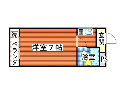 ハイツ當里家パートII(1K/3階)の間取り写真