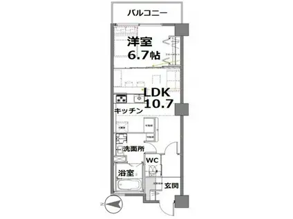 アクティ目黒駅前I(1LDK/4階)の間取り写真