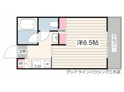 グリーンヒル青山(1K/2階)の間取り写真