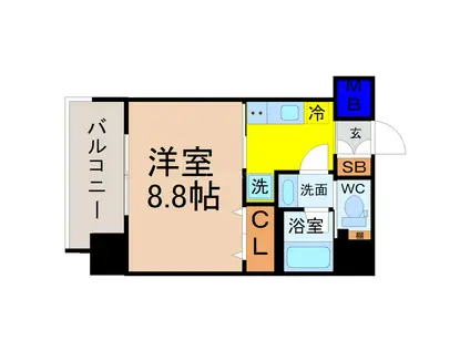 ルーエ池下(1K/4階)の間取り写真