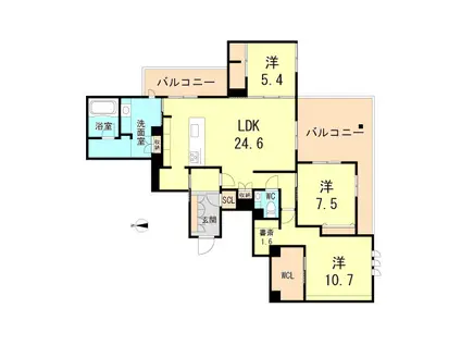 シークリサンス岡本(3LDK/2階)の間取り写真