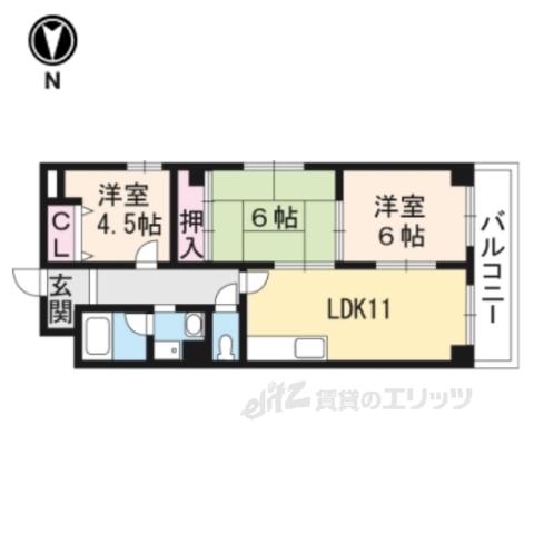 ロイヤル清涼(3LDK/3階)の間取り写真