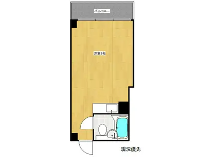 シーボニアマンションA棟(ワンルーム/8階)の間取り写真