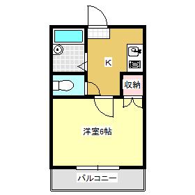 スイート関(1K/1階)の間取り写真