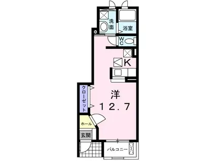 ティエラ・アサヒ(1K/1階)の間取り写真