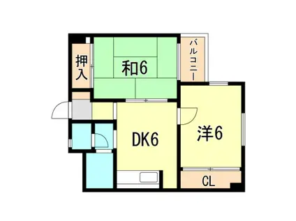 サチハイツ(2DK/2階)の間取り写真