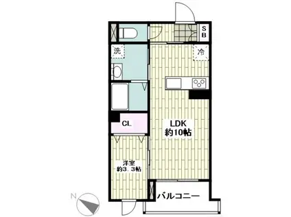 CONTRAIL 湘南(1LDK/3階)の間取り写真