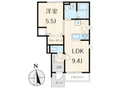 FELICE(1LDK/1階)の間取り写真