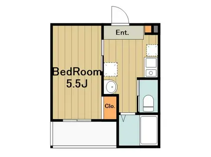 メルディア矢部(1K/2階)の間取り写真