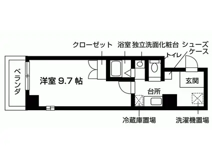 パールコート(1K/2階)の間取り写真