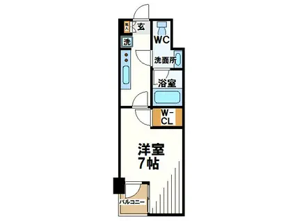 レディアス調布国領(1K/4階)の間取り写真