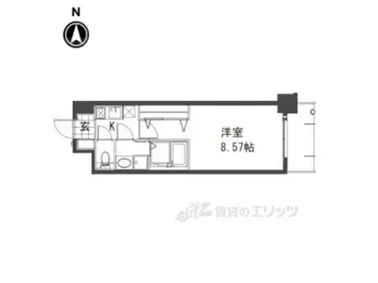 レジディア京都駅前(1K/3階)の間取り写真