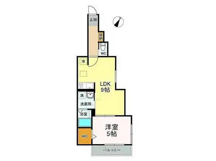 ルミエール・エタンセルSEPT(1LDK/1階)の間取り写真