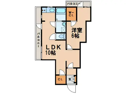メゾンドエルフォー(1LDK/2階)の間取り写真