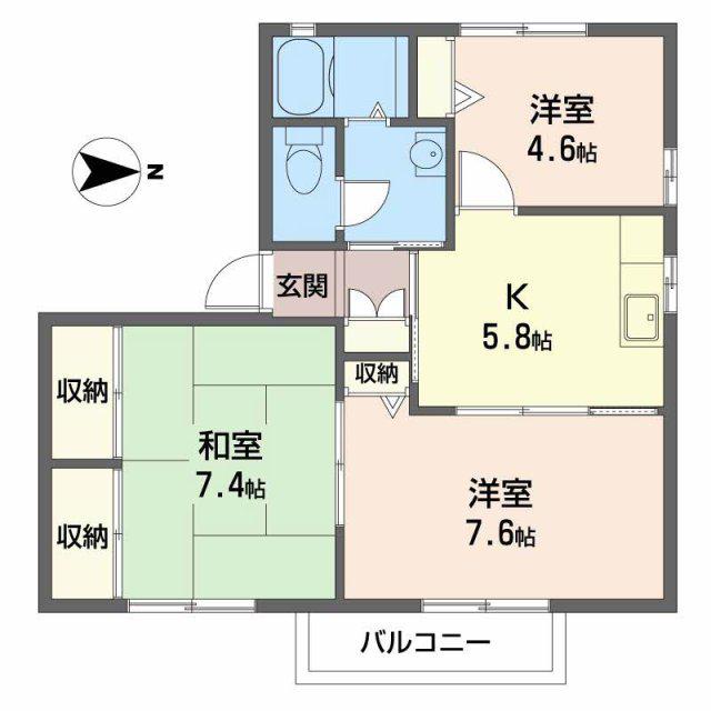 ディアスタツノ(3K/2階)の間取り写真