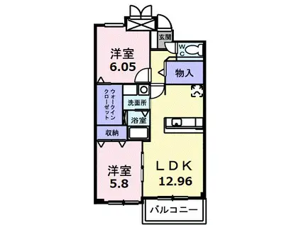 イーストガーデン(2LDK/1階)の間取り写真