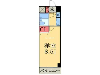 ジェネピア東千葉(1K/5階)の間取り写真